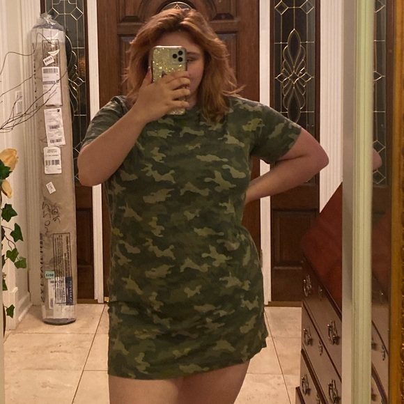 Old navy camouflage green t shirt dress - Picture 3 of 8